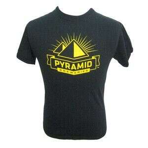 PYRAMID BEER Men's Size Small Black Short Sleeve Graphic Brewery Brewing T-Shirt